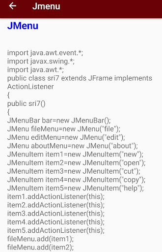 Swings and Applets - Java Tutorial - عکس برنامه موبایلی اندروید