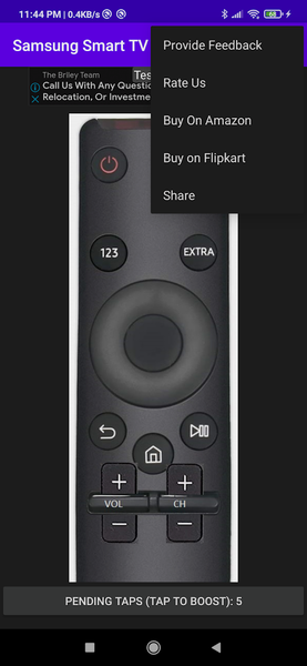 Samsung Smart TV Remote - Image screenshot of android app