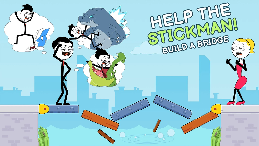 Bridge Stickman - Love Rescue - عکس بازی موبایلی اندروید