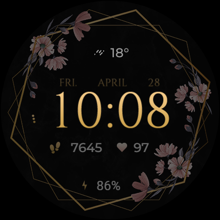 TVV Luxury Flowers Watch Face - عکس برنامه موبایلی اندروید