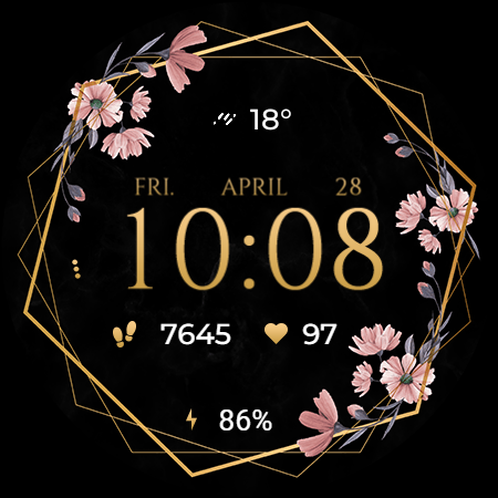 TVV Luxury Flowers Watch Face - عکس برنامه موبایلی اندروید