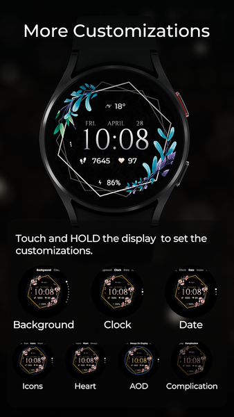 TVV Luxury Flowers Watch Face - عکس برنامه موبایلی اندروید