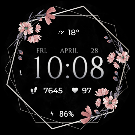 TVV Luxury Flowers Watch Face - عکس برنامه موبایلی اندروید