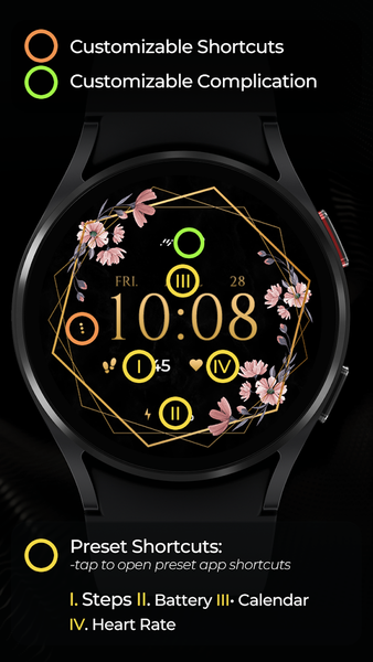 TVV Luxury Flowers Watch Face - عکس برنامه موبایلی اندروید