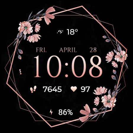 TVV Luxury Flowers Watch Face - عکس برنامه موبایلی اندروید