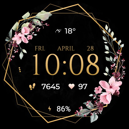 TVV Luxury Flowers Watch Face - عکس برنامه موبایلی اندروید