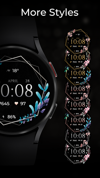 TVV Luxury Flowers Watch Face - عکس برنامه موبایلی اندروید