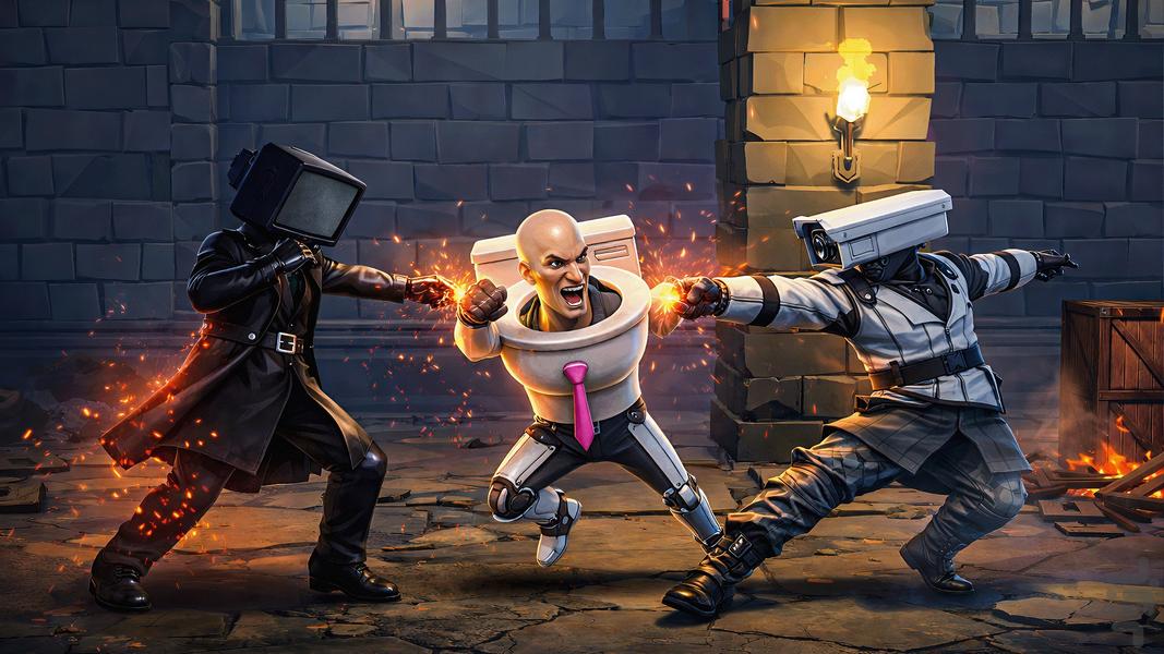 TV Man And Cam Man Vs Skibidi Toilet - Gameplay image of android game