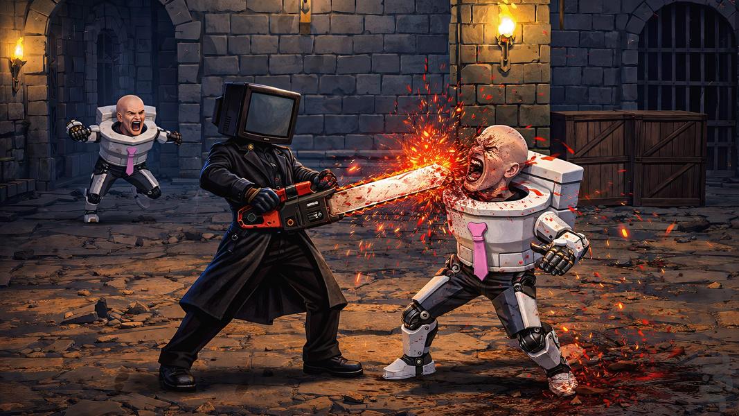 TV Man And Cam Man Vs Skibidi Toilet - Gameplay image of android game