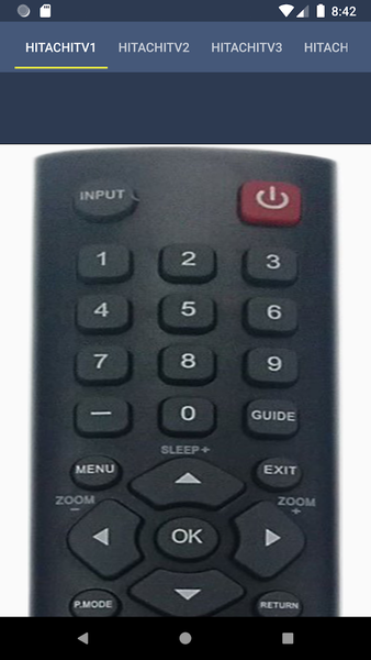 Hitachi TV Remote - Image screenshot of android app