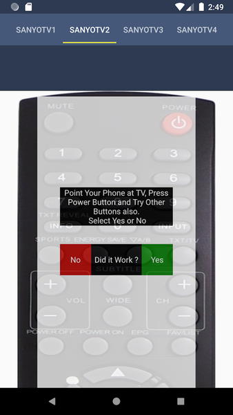 Remote Control For Sanyo TV - عکس برنامه موبایلی اندروید