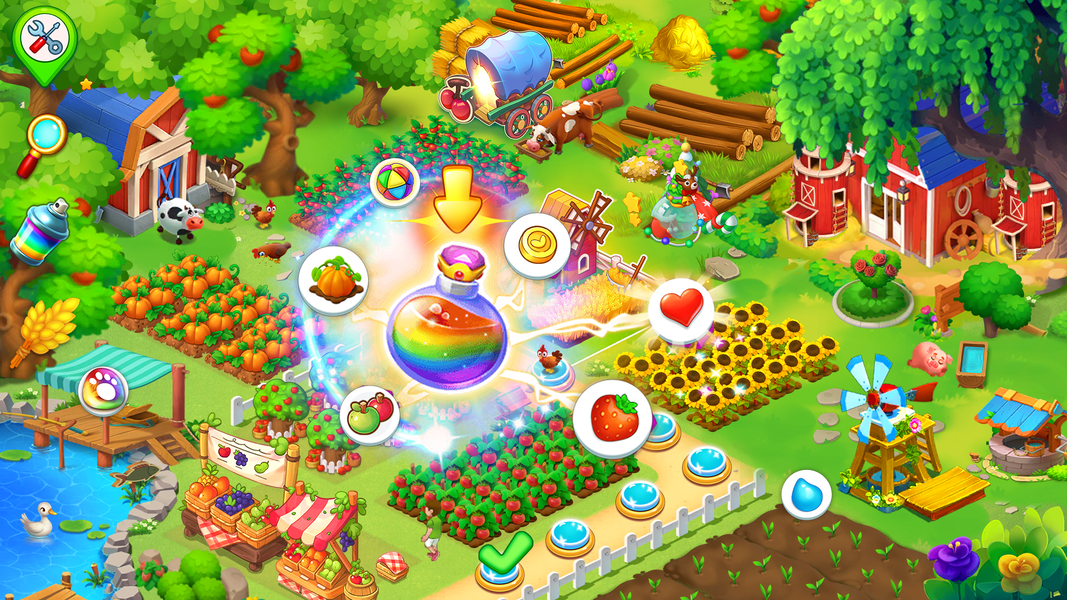 Merge Flower: Farm Town Garden - Gameplay image of android game