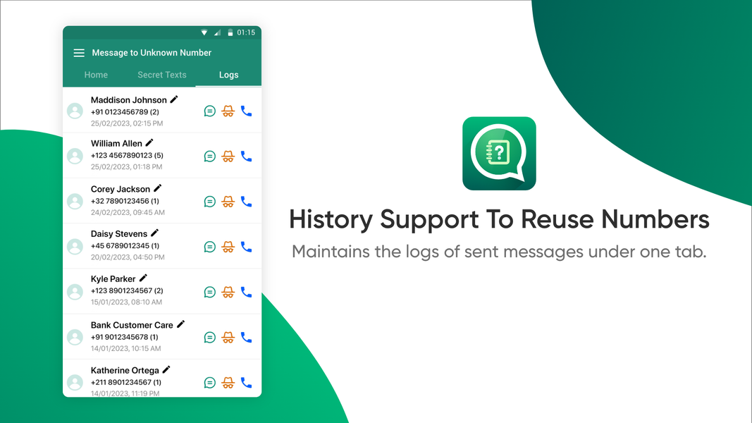 Message To Unknown Number - عکس برنامه موبایلی اندروید