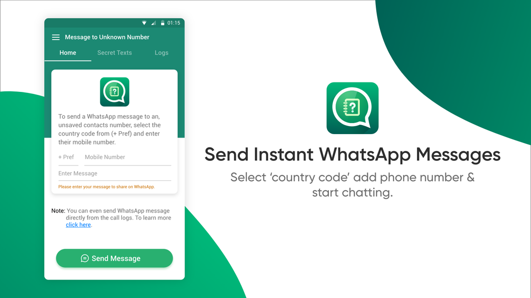 Message To Unknown Number - عکس برنامه موبایلی اندروید