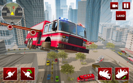Flying Fire Truck Simulator - Image screenshot of android app