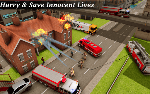 Flying Fire Truck Simulator - Image screenshot of android app