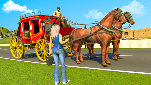 Horse Cart Transport Taxi Game - Gameplay image of android game