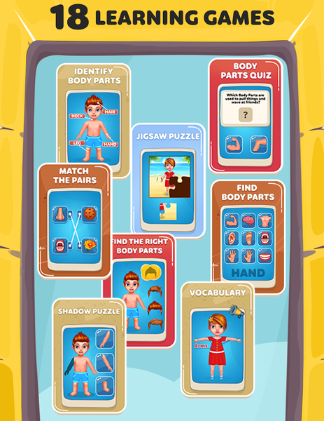 Body Parts Games Kids Learning - Gameplay image of android game