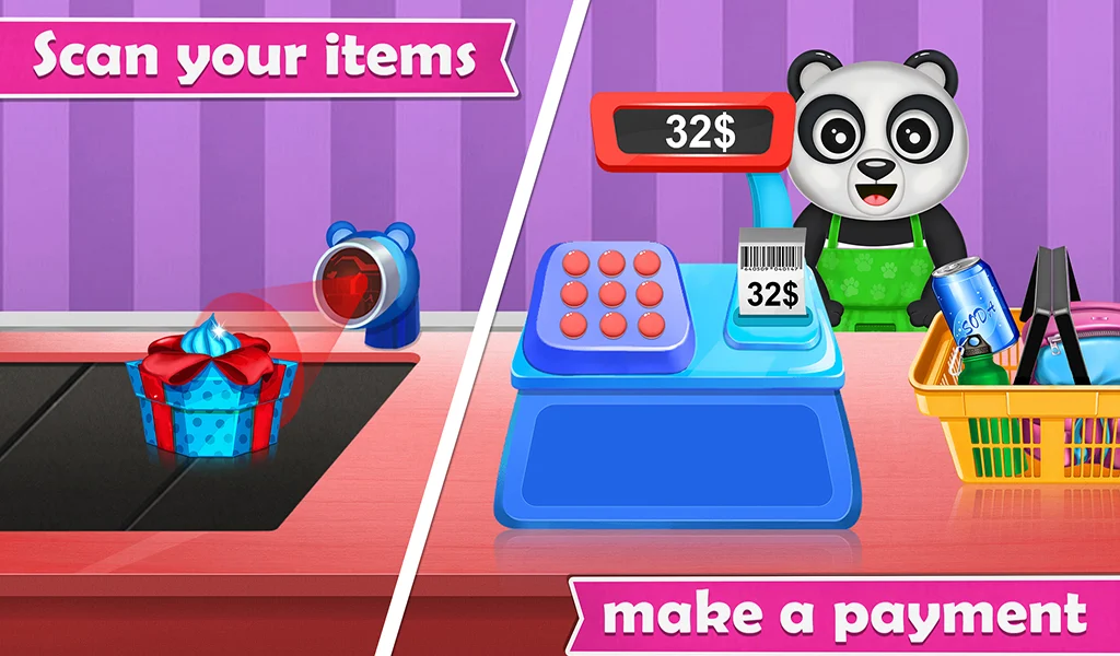 Panda Supermarket Shopping Fun - Gameplay image of android game