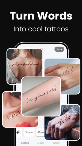 lettering Tattoo - Font Design - Image screenshot of android app