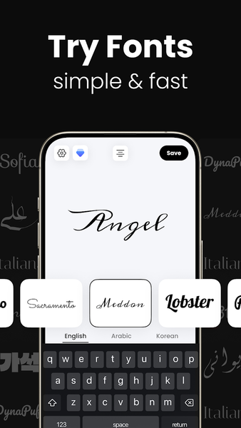 lettering Tattoo - Font Design - Image screenshot of android app