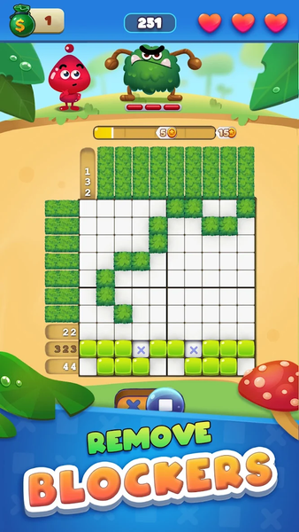 Nonogram Crossing Logic Puzzle - Gameplay image of android game