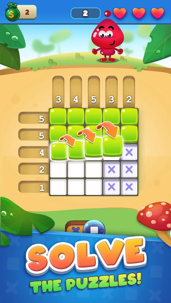 Nono Crossing Picture Nonogram - Gameplay image of android game