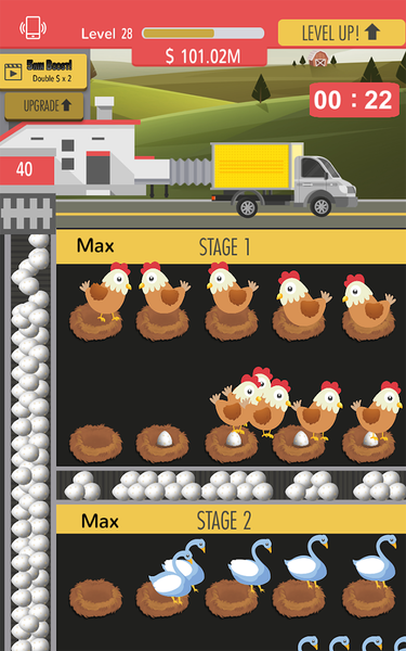 Chicken Eggs factory –Idle far - Gameplay image of android game