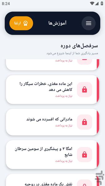 آکادمی _ اسید های چرب - عکس برنامه موبایلی اندروید
