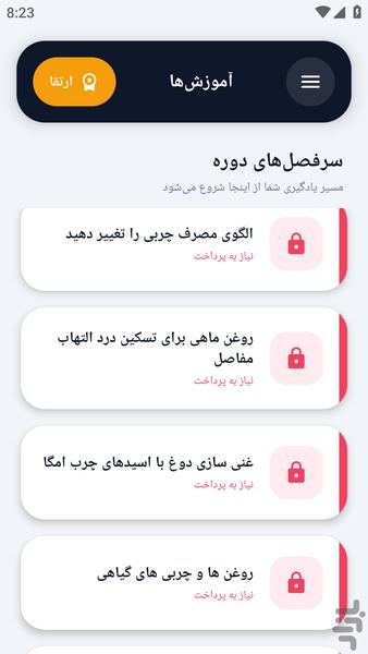 آکادمی _ اسید های چرب - عکس برنامه موبایلی اندروید