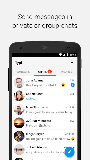 Typi - Texts and Live Statuses - عکس برنامه موبایلی اندروید