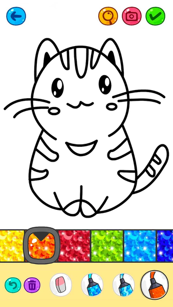 Kawaii Glitter Coloring Book - Gameplay image of android game