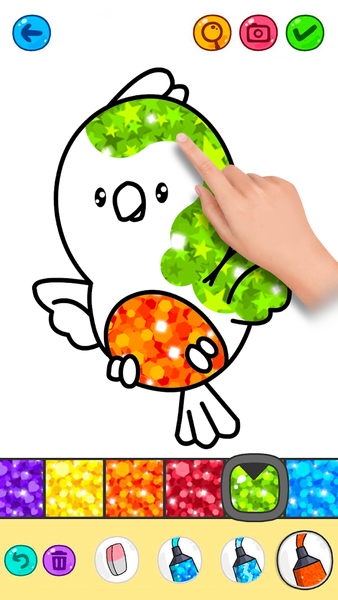 Kawaii Glitter Coloring Book - Gameplay image of android game