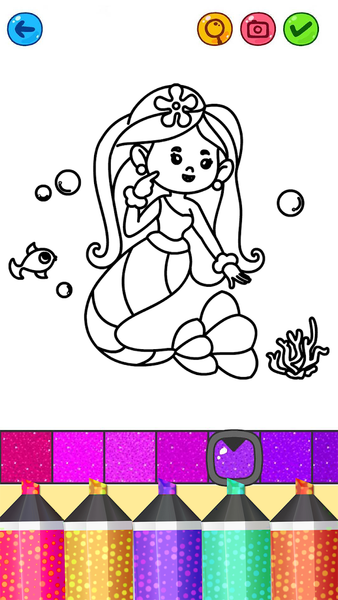Mermaid Games: Coloring Pages - Gameplay image of android game