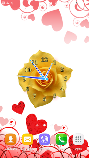 Rose Flower Clock - Image screenshot of android app