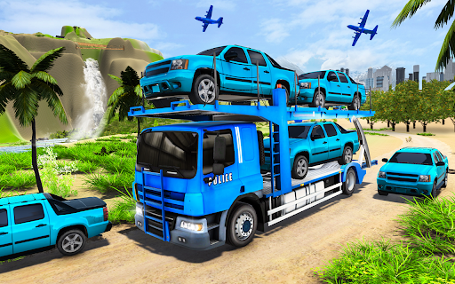 US Police Car Transport Games - Gameplay image of android game