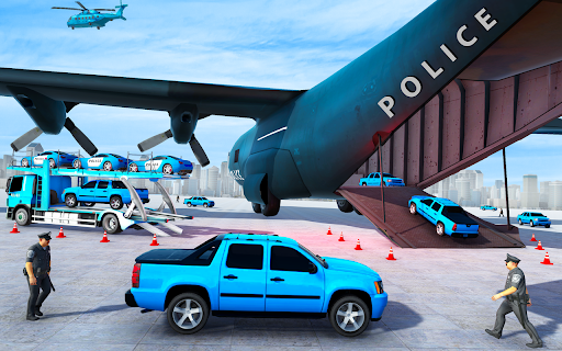 US Police Car Transport Games - Gameplay image of android game