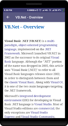 Learn VB.Net - Image screenshot of android app