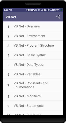 Learn VB.Net - Image screenshot of android app