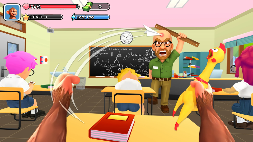 Monkey Student: School Prank - Gameplay image of android game