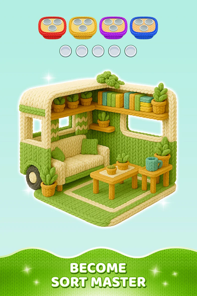 Yarn Sort ۳D: Jam Puzzle - عکس بازی موبایلی اندروید