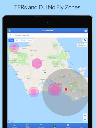 UAV Forecast for Drone Pilots - Image screenshot of android app
