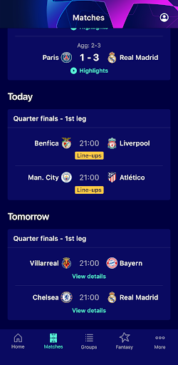 Champions League Official - Image screenshot of android app