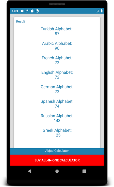 Abjad Calculator | Numerology - Image screenshot of android app