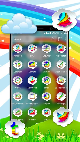 Rainbow Umbrella Theme - عکس برنامه موبایلی اندروید