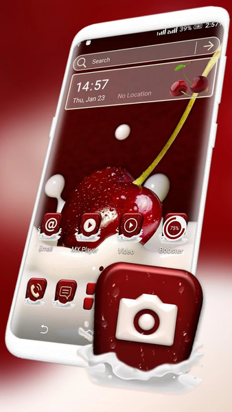 Red Cherry Launcher Theme - عکس برنامه موبایلی اندروید