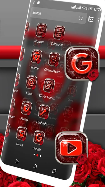 Red Heart Valentine Launcher - عکس برنامه موبایلی اندروید