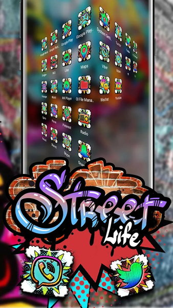 Street Graffiti Launcher Theme - عکس برنامه موبایلی اندروید