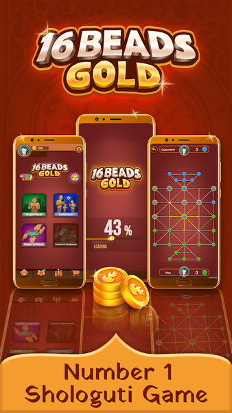 Bead 16 Gold : Sholo Guti ,Dam - Gameplay image of android game