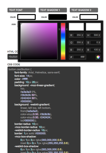 CSS3 Button Generator - Image screenshot of android app